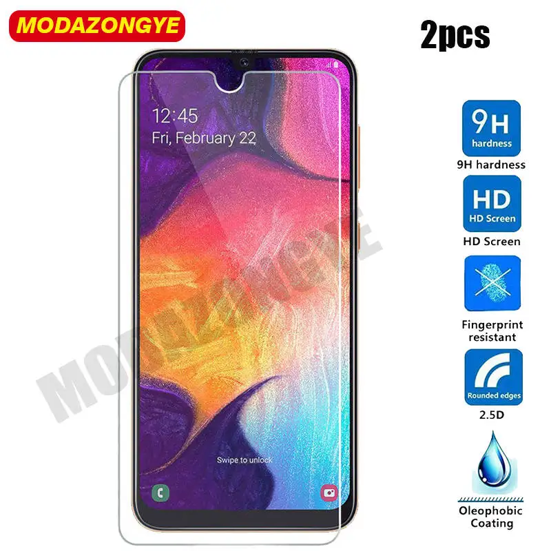 Прозрачный 2 шт Для samsung Galaxy A50 закаленное стекло samsung A50 A 50 A505F A505 SM-A505F Защитная пленка для экрана - Цвет: Прозрачный