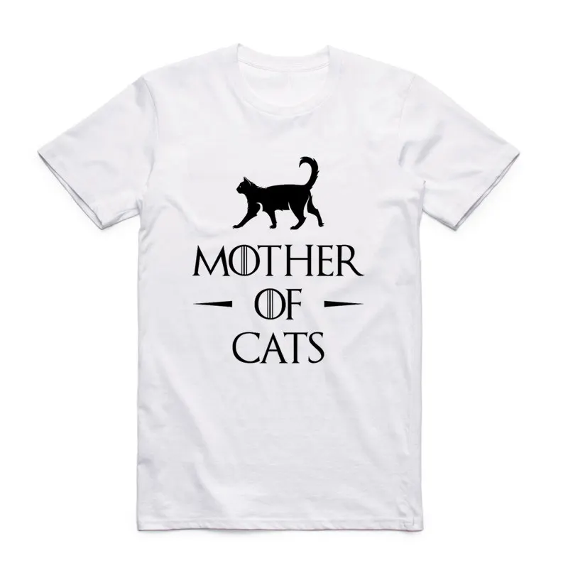 Asian Size Men And Women Print Mother Of Cats Fashion T Shirt O-Neck Short Sleeve Summer Casual Funny Adult T-shirt HCP985 | Мужская