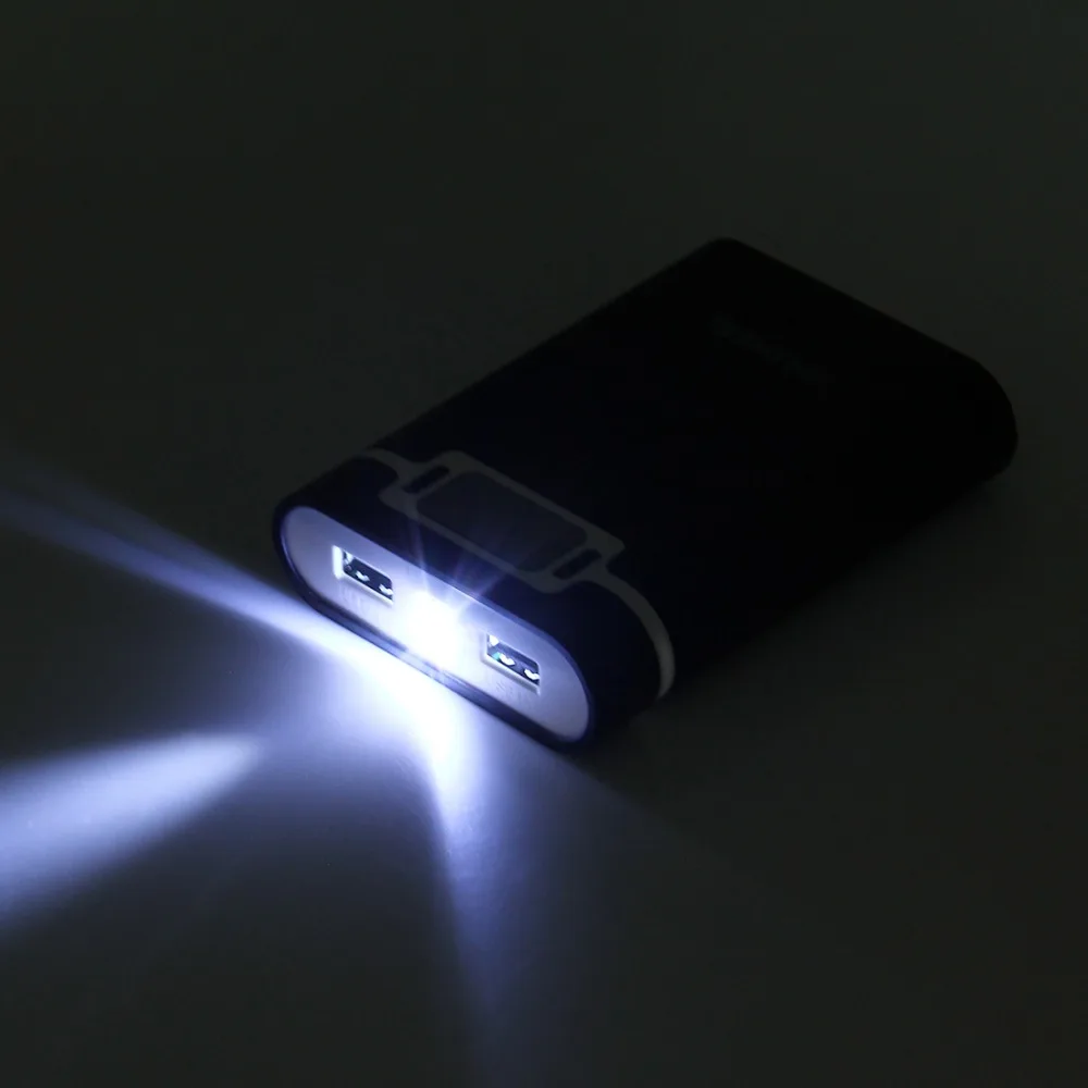Портативное зарядное устройство HAWEEL DIY 4x18650 10000 мАч корпус 2 выхода USB и дисплей для