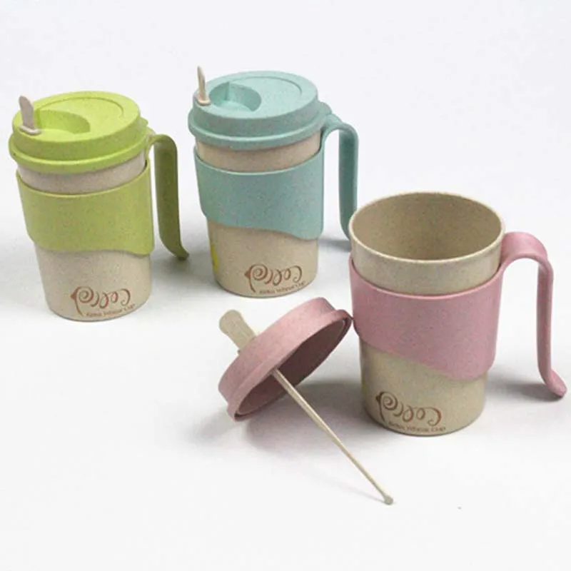 450 мл Открытый Портативный пшеничный кофе чай бутылка для воды с перемешать офис