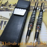 2pcs jinhao fountain pen silver flying dragon office gift pen and pen bag