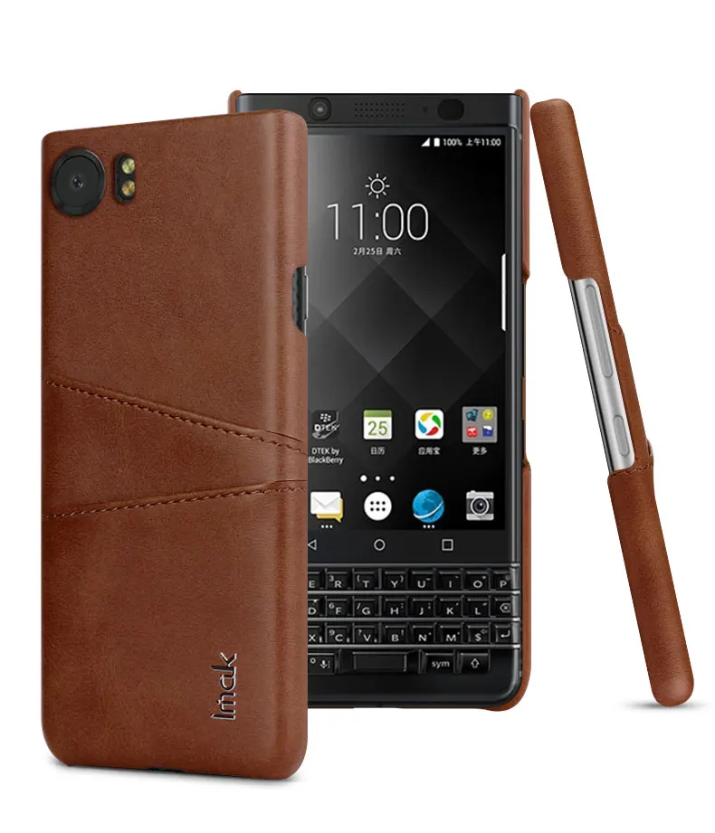 Brown and Card Slot 4,5 ''IMAK лаконичный кожаный чехол для Blackberry KEYone чехол с отделением для карт чехол для Blackberry DTEK70 роскошный черный чехол для ключей DTE K70 - Цвет: Brown and Card Slot