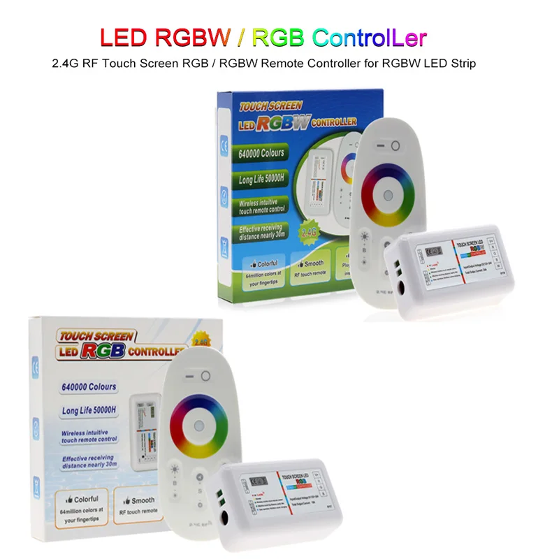 

RGBW / RGB LED Controler Touch Screen 2.4G DC12-24V 18A Remote Controller Channel For 5050 RGB / RGBW Strip