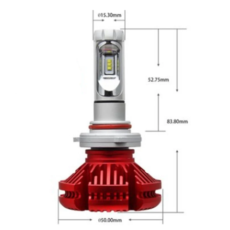 X3 2 шт. 9005 HB3 9006 HB4 H11 H4 H7 Led H1 Авто головной светильник 50 Вт 6000LM IP67 автомобильный