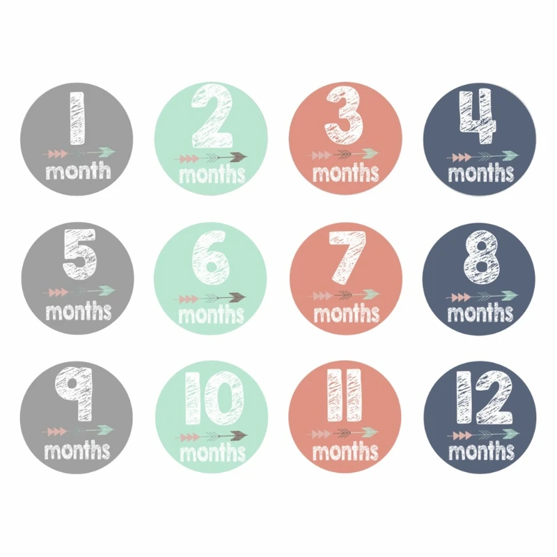 

1 Set New Baby Pregnant Women Monthly Photograph Stickers Month 1-12 Milestone Sticker New Design Hot