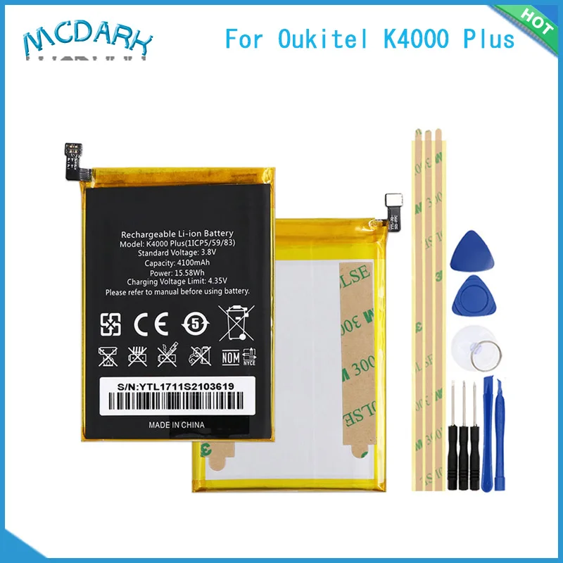 Mcdark 4100 мАч аккумуляторы высокой производительности для Oukitel K4000 плюс Батарея