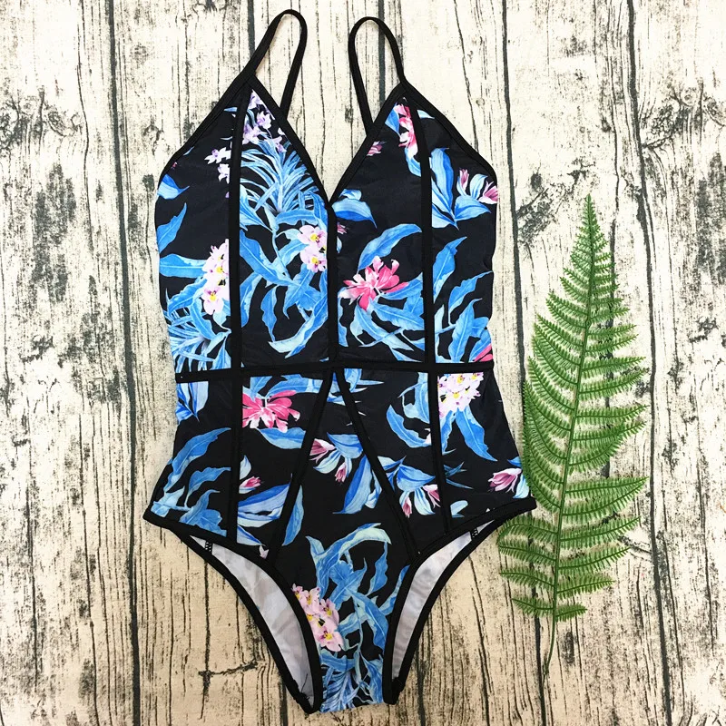 2018 сексуальная одежда для плавания женский цветочный Цельный с рисунком