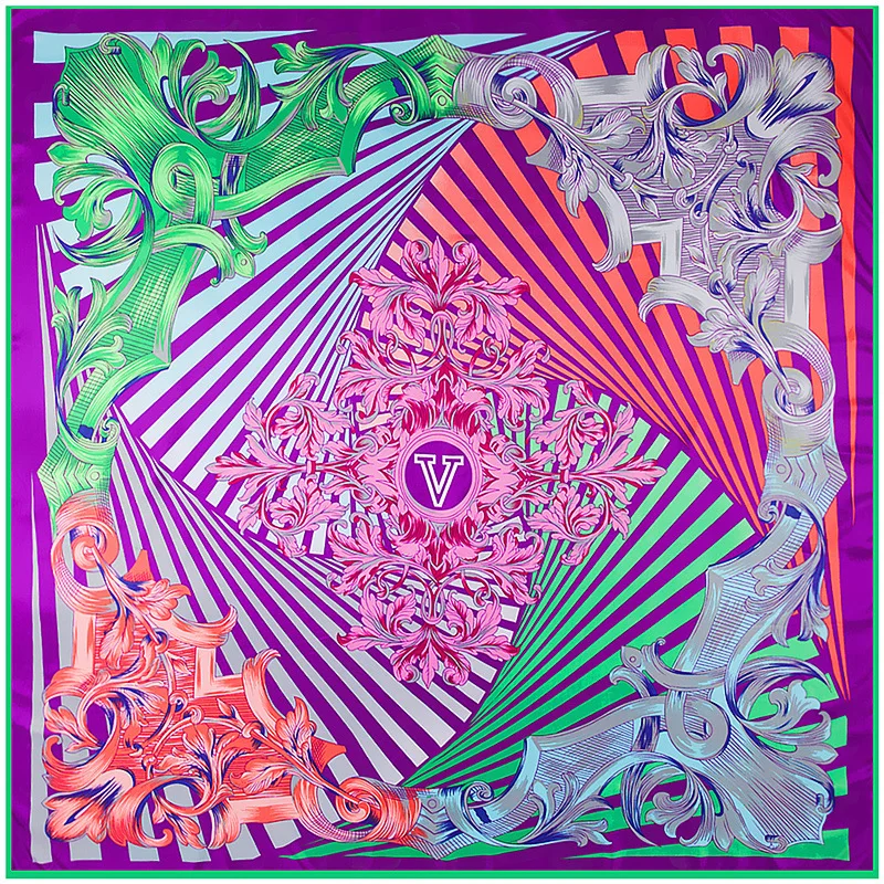 Небесно голубой китайский большой квадратный шарф с розами Новый женский