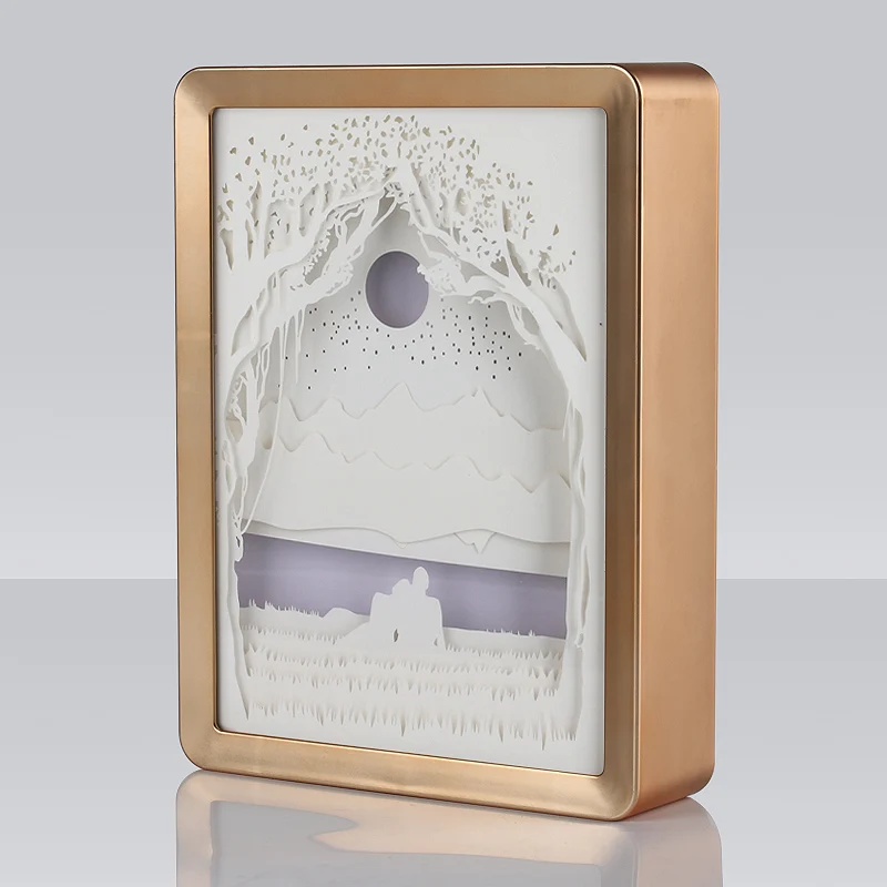 Автоматическое изменение цвета порез светильник коробка крафт бумаги тень фото