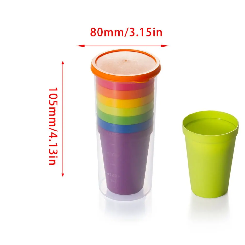 8 шт./компл. компактный размер пластиковая портативная Радужная чашка цветная для