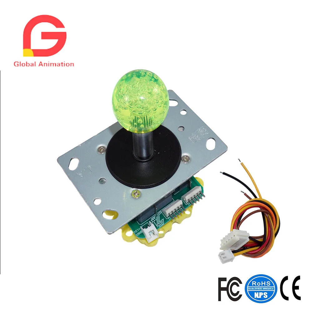 2 шт 12В подсветкой LED аркадный джойстик переключаемый 2/4/8 способ Fighters Stick