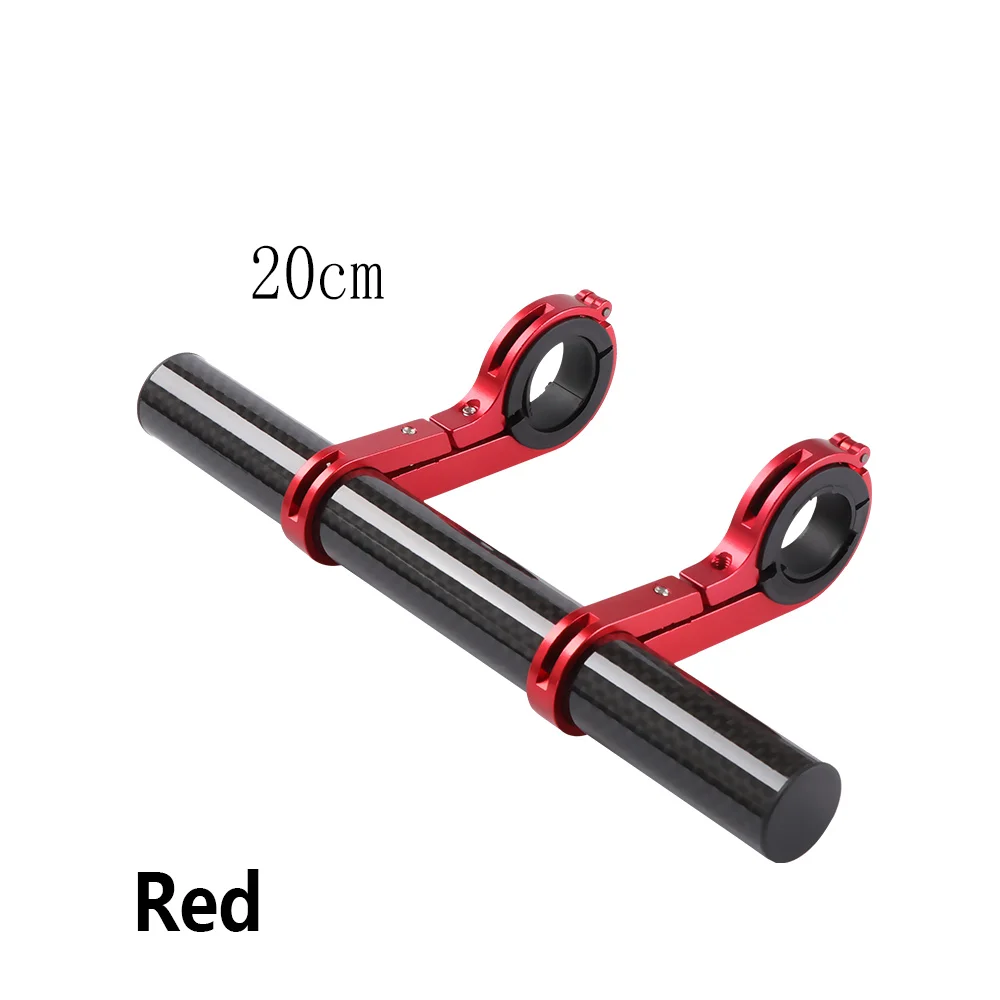 red 20cm 20 см велосипедный руль Расширенный Кронштейн черный/синий/красный фара крепление бар держатель лампы сплав углеродного волокна поддержка расширитель - Цвет: red 20cm
