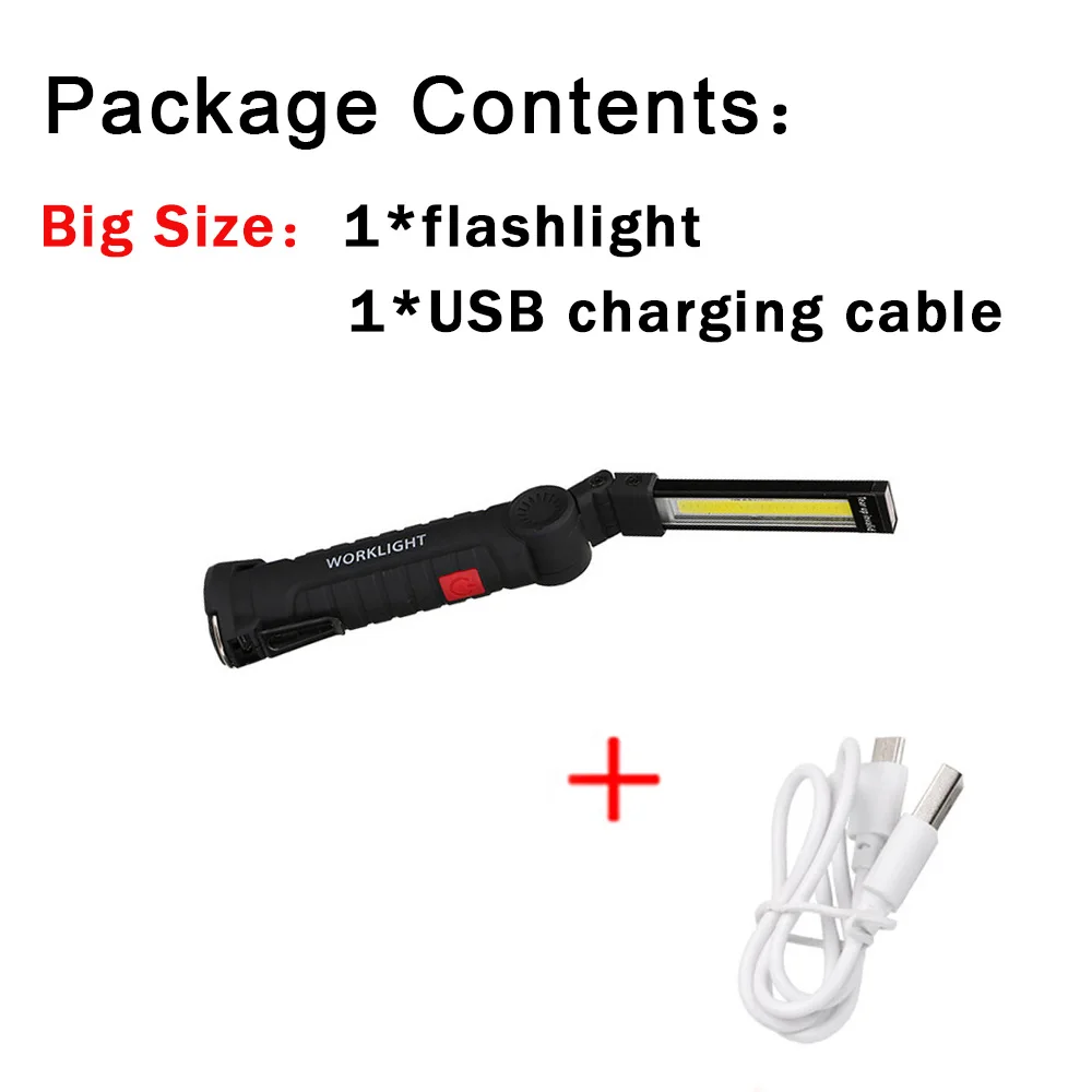 3-Mode 10W COB светодиодный фонарь для кемпинга с зарядкой от USB, Переносной Фонарь, магнитный светодиодный складной фонарь, светодиодный фонарь - Испускаемый цвет: Big Size