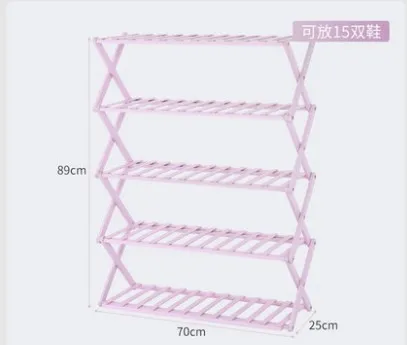 5 Layer L70cm Multi-layer Shoe Rack Shoe Shelf Household Rack Storage Rack Folding Storage Shoe Rack Bamboo - Цвет: 5 Layer L70cm