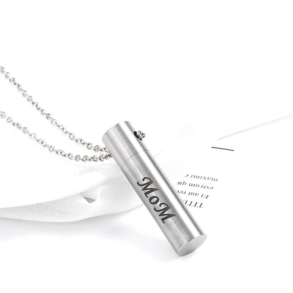 Нержавеющая сталь кулон кремационной урны Мини Pet урна сувенир ожерелье цилиндр