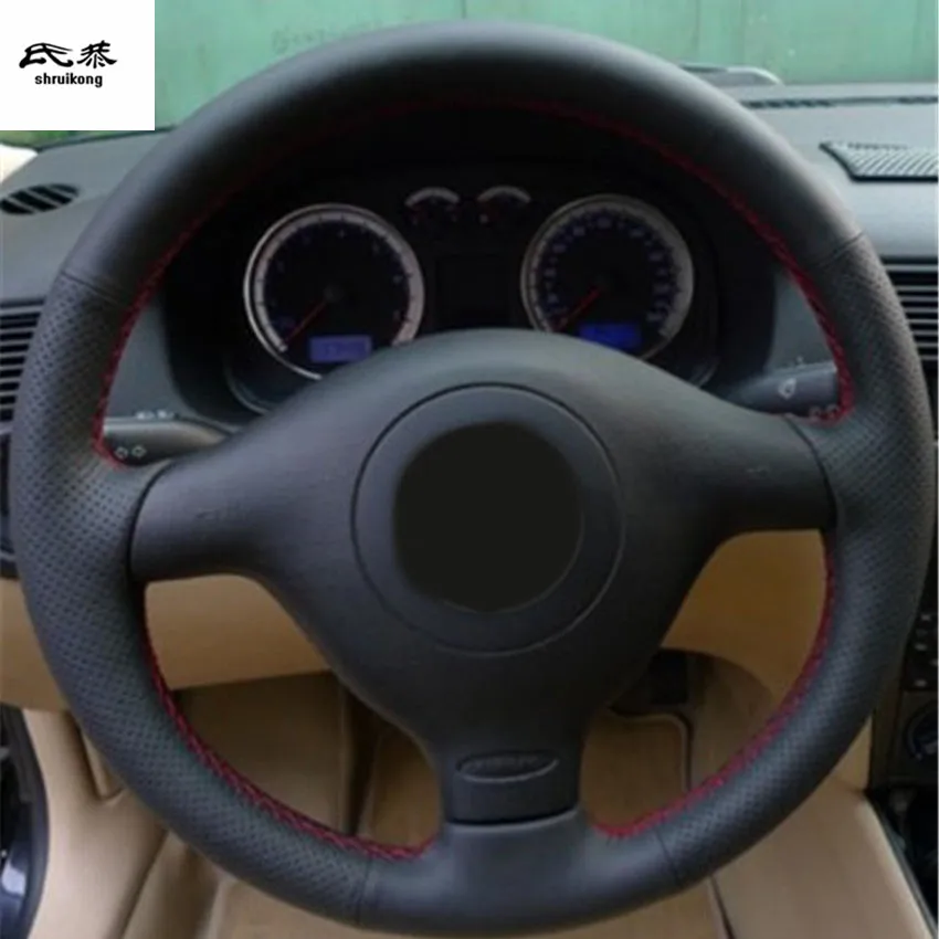Чехол на руль из микрофибры для Volkswagen VW Golf 4 Passat B5 Polo 1999-2002 Seat Leon 1999-2004 Skoda Fabia 1