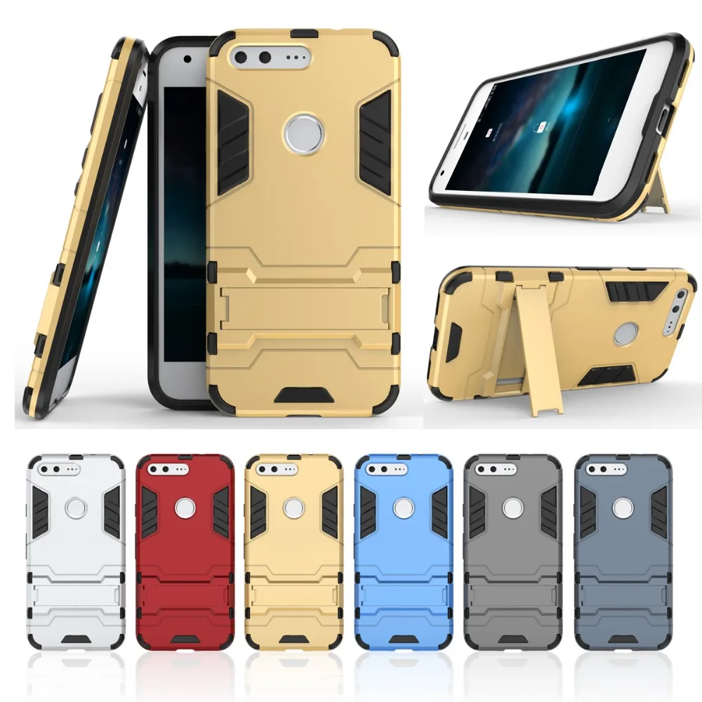 New Rugged Armor Case for Google Pixel XL Tough Shockproof Shield Armour with Bracket Kickstand fundas | Мобильные телефоны и