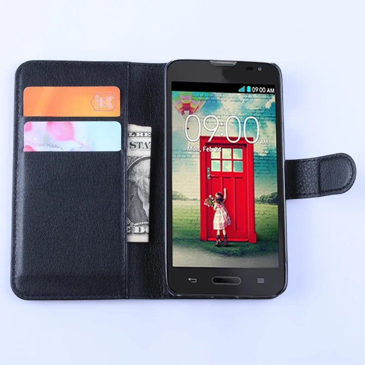 Роскошный кожаный чехол книжка с кошельком личи для LG L Fino L35 L40 L45 L50 L60 L7 II L70 Dual L80 L90