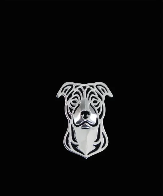 

wholesale dog brooch Staffordshire Bull Terrier Silver plated brooch good quality