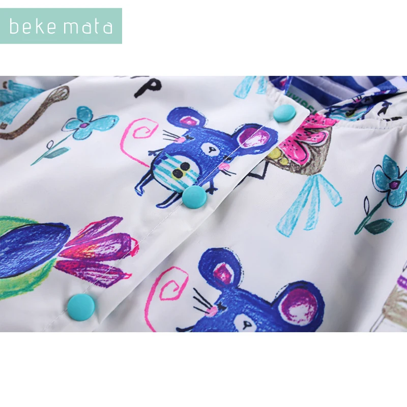 BEKE MATA Cartoon Spring Jackets Girls 2018 Graffiti Toddler Windbreaker Waterproof Windproof Kids Outerwear Children Clothing | Детская