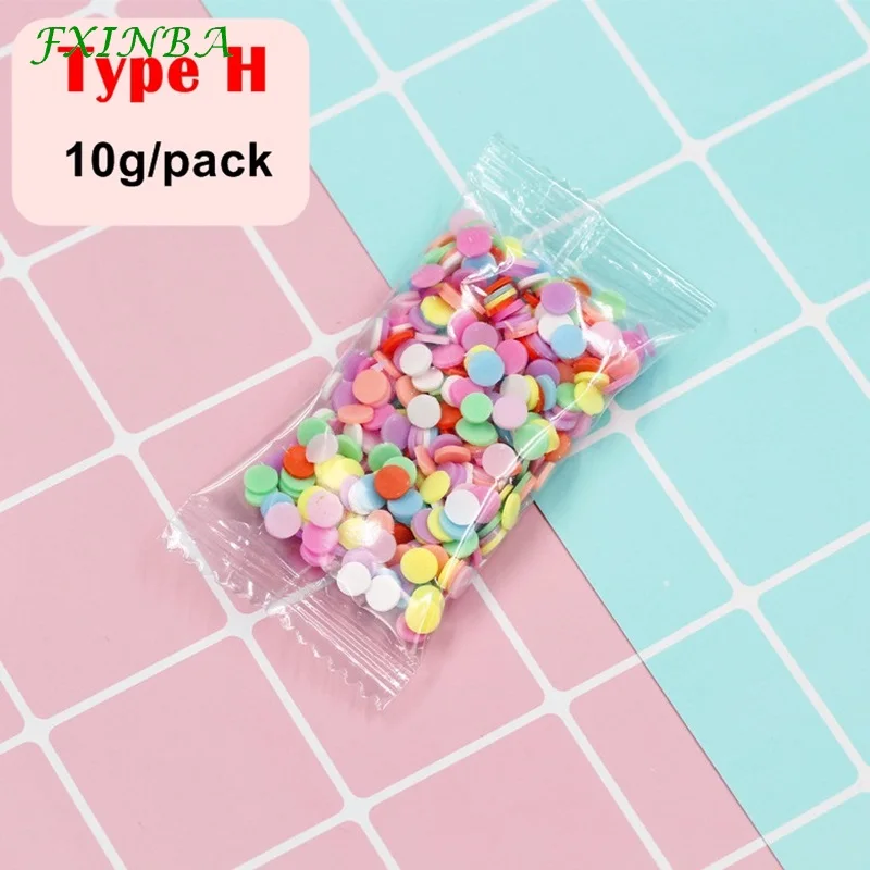 FXINBA 10 г Fimo Ломтики поддельные брызги торт украшение для слизи DIY конфеты игрушки в виде десерта пушистые слимы поставки грязи глина дополнение