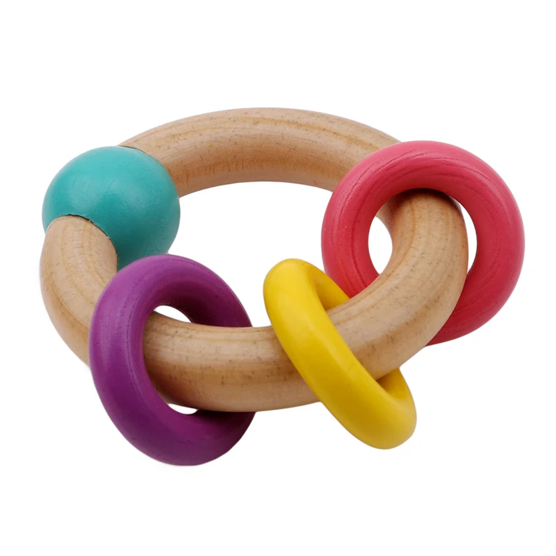Деревянные кольцевые зубные шарики для ухода за зубами Детские Прорезыватели