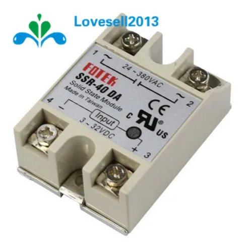

24V-380V 40A 250V SSR-40 DA Solid State Relay Module 3-32V DC To AC