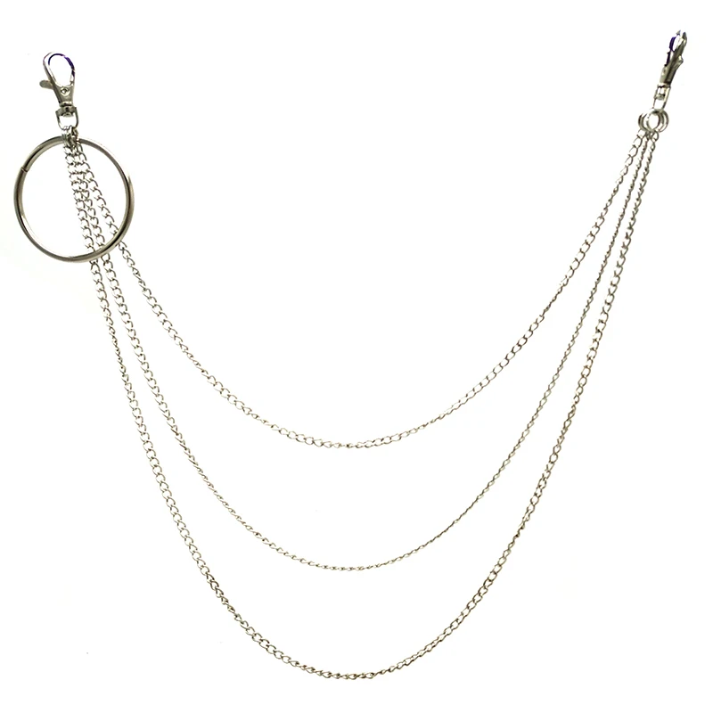 Большое кольцо 3 слоя байкерские брелки три нити кошелек цепь брюки с