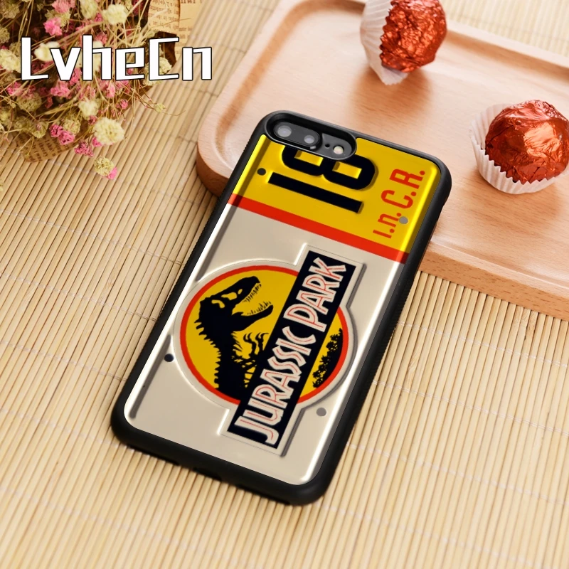 LvheCn Новый Парк Юрского периода номерной знак чехол для телефона iPhone 5 6s 7 8 plus 11 pro X