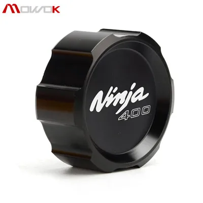 Rear Black Мотоцикл Передний Задний резервуар тормозной жидкости крышка подходит для KAWASAKI NINJA 400 NINJA400 логотип ниндзя 400 - Цвет: Rear Black