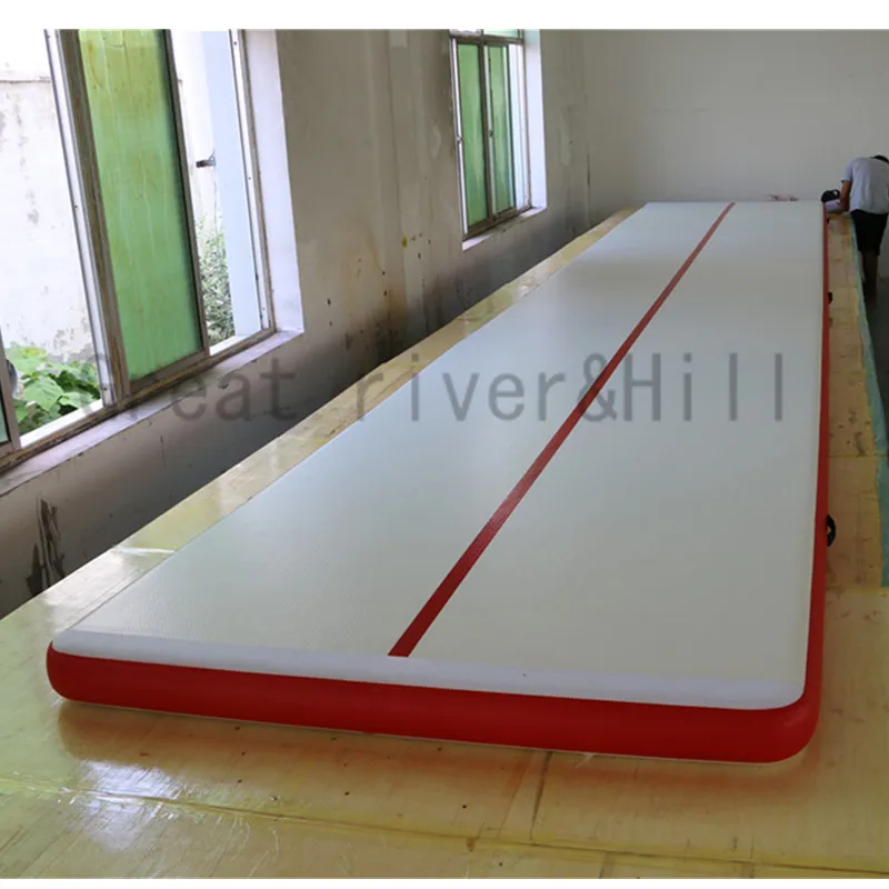 Great river hill gym mat inflatable air track not deformed red 10m x 1.5m 0.1m | Спорт и развлечения