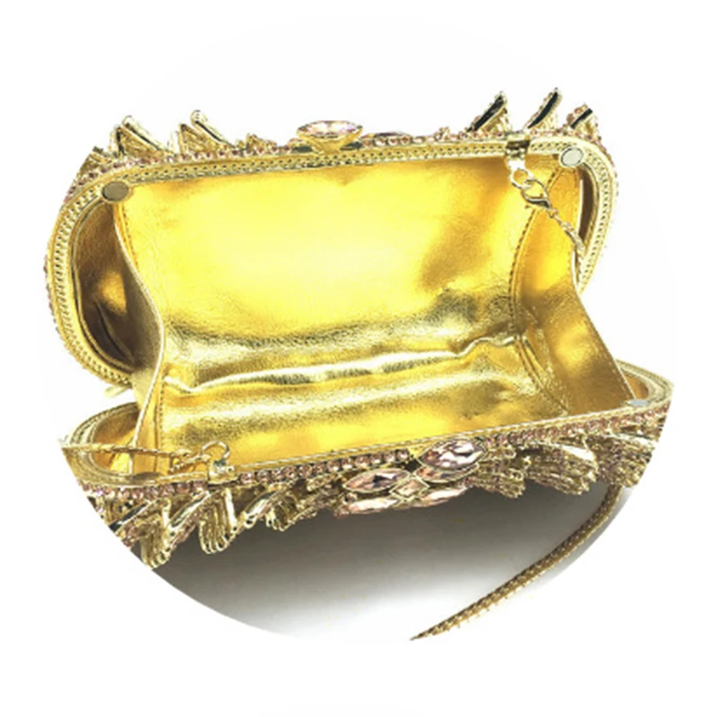 

Gold/Silver Hollow Out Crystal Lady Bridal Dress Clutch Evening Clutches Party Wedding Purse Fashion Rhinestone Diamond Handbags