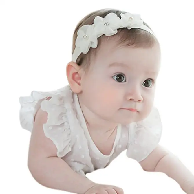 Flower High Quality Handmade Cotton Crown Hair Accessories Kid Headband Band Bows Ties For Girls Headbands 1D18 | Детская одежда и
