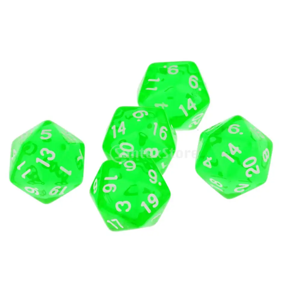 Драгоценный камень мути Двусторонняя Набор кубиков 5 D20 D & TRPG ролевая игра игры