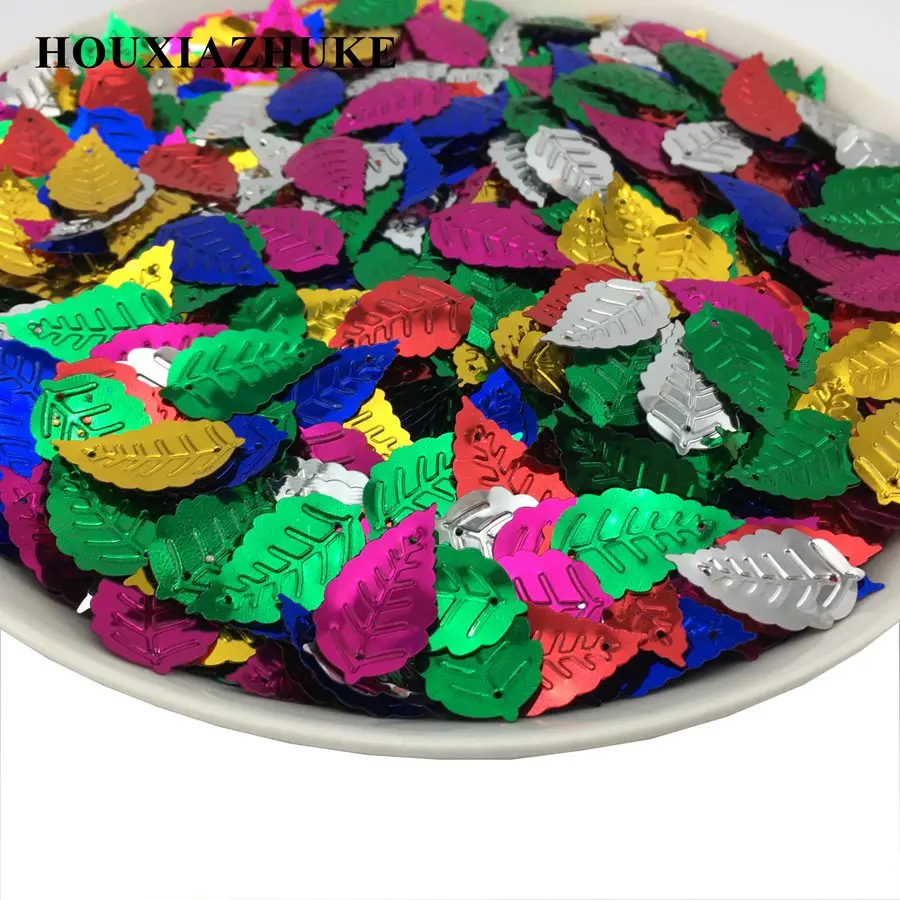 14*25 мм в форме листа Блестящая серебряная основа розовые блёстки 1000 шт партии