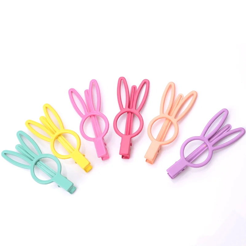 Girls Cute Rabbit Ear Hairpins Hair Clips Solid Color Hairgrip Geometric Barrettes Fashion Jewelry For Women Accessories |