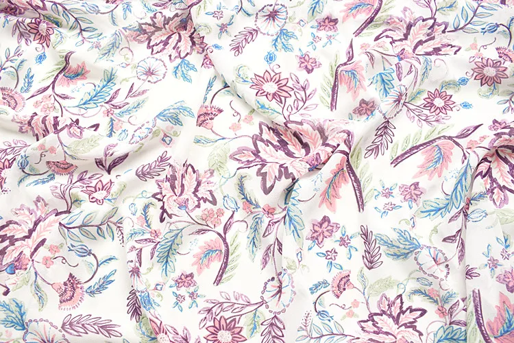 145x100cm Imported high end Floral Print Soft Chiffon Fabric for Women Wedding Beach Dress Shirt scarf Sewing Cloth Upholstery | Дом и сад