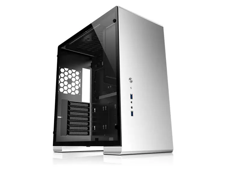 silver JONSBO U5 ATX шасси(все алюминиевый корпус/Поддержка 240 холодного ряда/Задняя линия/длинная графика/двухстороннее стекло сбоку через - Цвет: silver