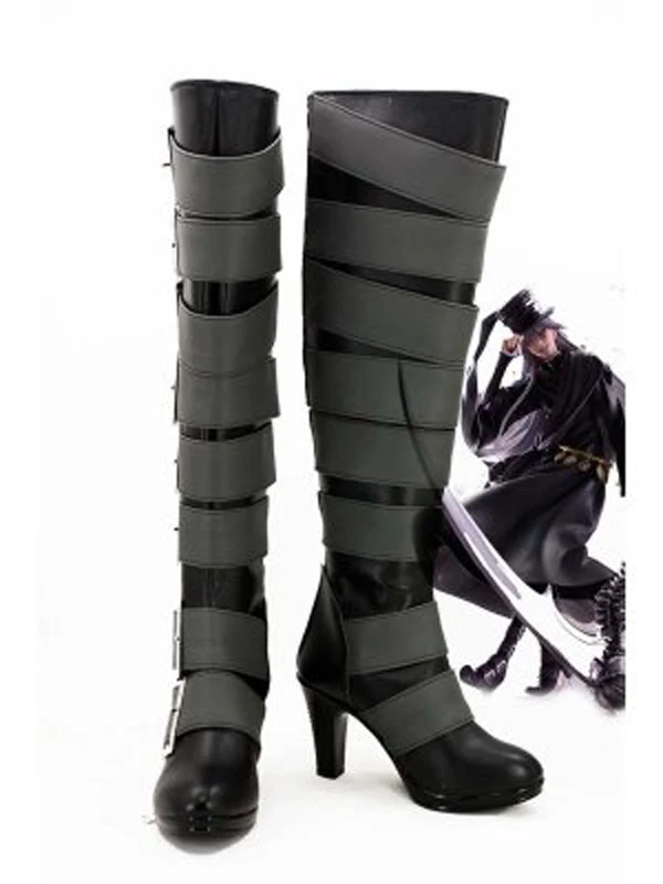 Черные ботинки для взрослых обувь на высоком каблуке|undertaker cosplay boots|custom madecustomes for