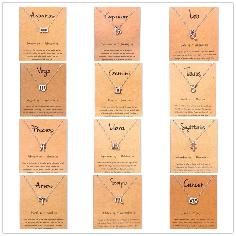 Ожерелье из белого золота с 12 созвездиями для женщин и мужчин 3D созвездие
