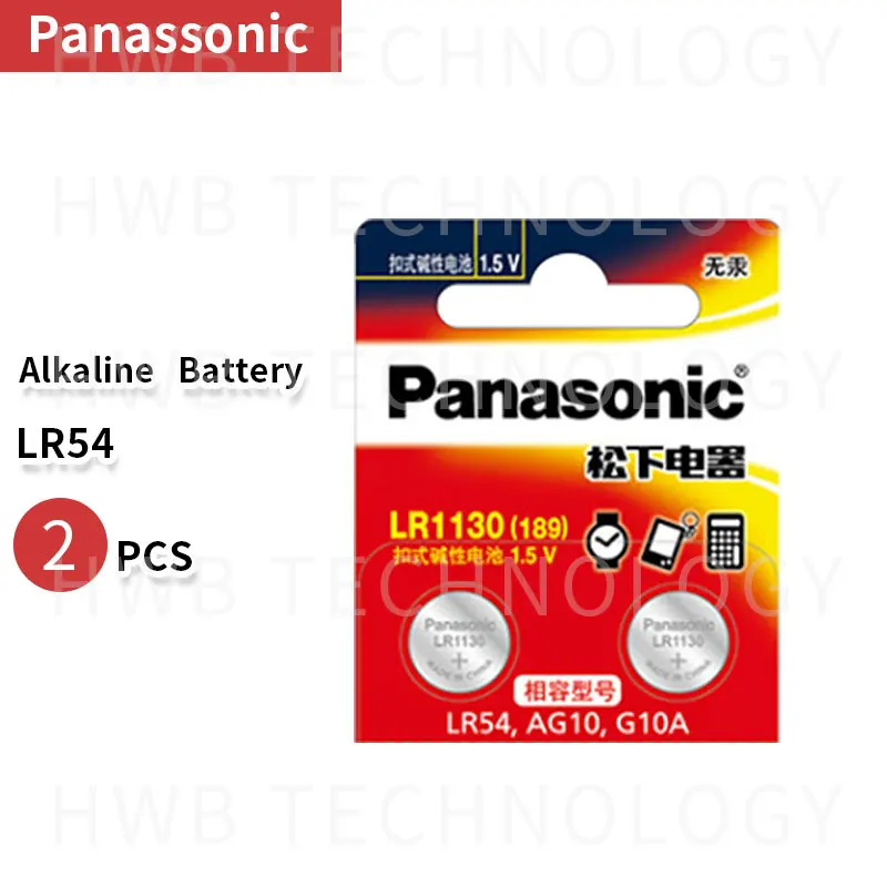 2 шт. 100% оригинальные щелочные кнопочные батарейки PANASONIC LR54 189 AG10 L1131 SR1130 G10 V10GA 389