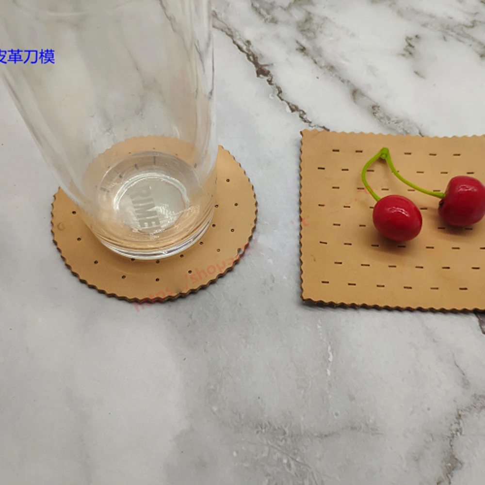 Сделай сам кожаный ремесленный коврик для чашки квадратный и круглый 10 см нож