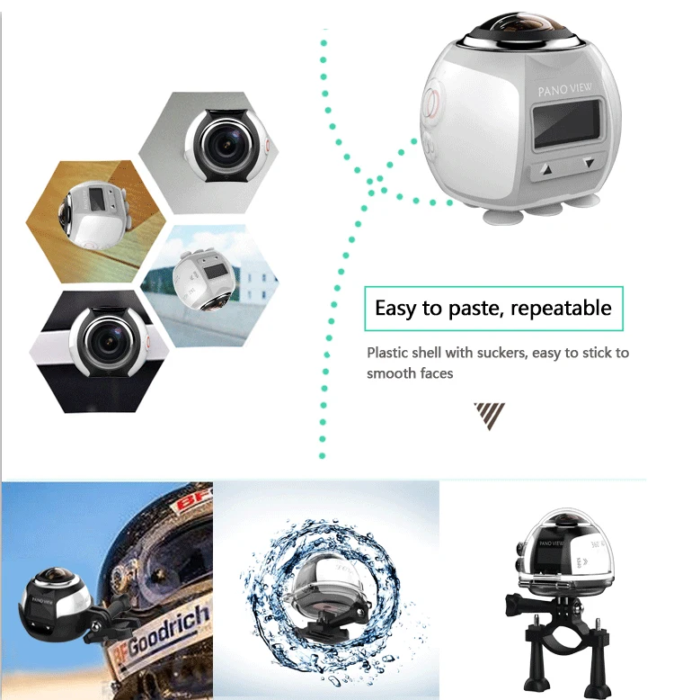 360 градусов VR панорамная уличная камера 4K Беспроводная WiFi Водонепроницаемая воздушная камера Широкоугольный рекордер записывающая видеокамера