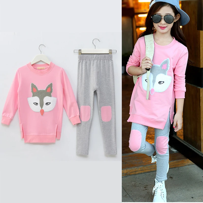 Спортивные костюмы для девочек 2018 милые комплекты одежды подростков Весенняя