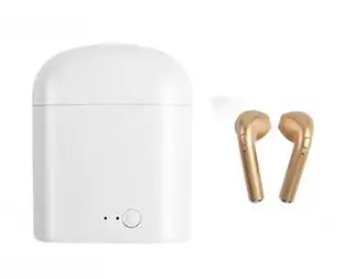 Glod With Mic Box Беспроводные Bluetooth наушники i7S TWS портативные мини-музыкальные наушники стерео Bluetooth гарнитура с зарядным устройством наушники микрофон - Цвет: Glod With Mic Box