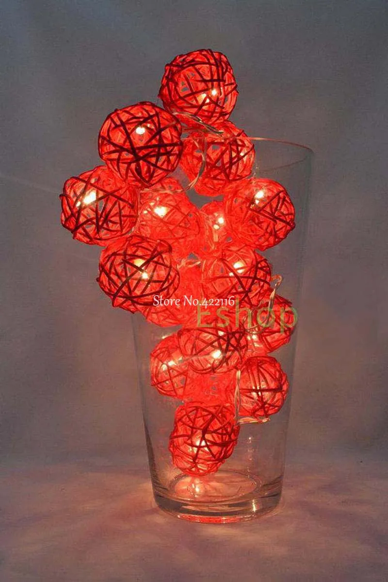Светодиодная гирлянда с шариками из ротанга 10 м|balls led string lights|string lightsled lights | - Фото №1