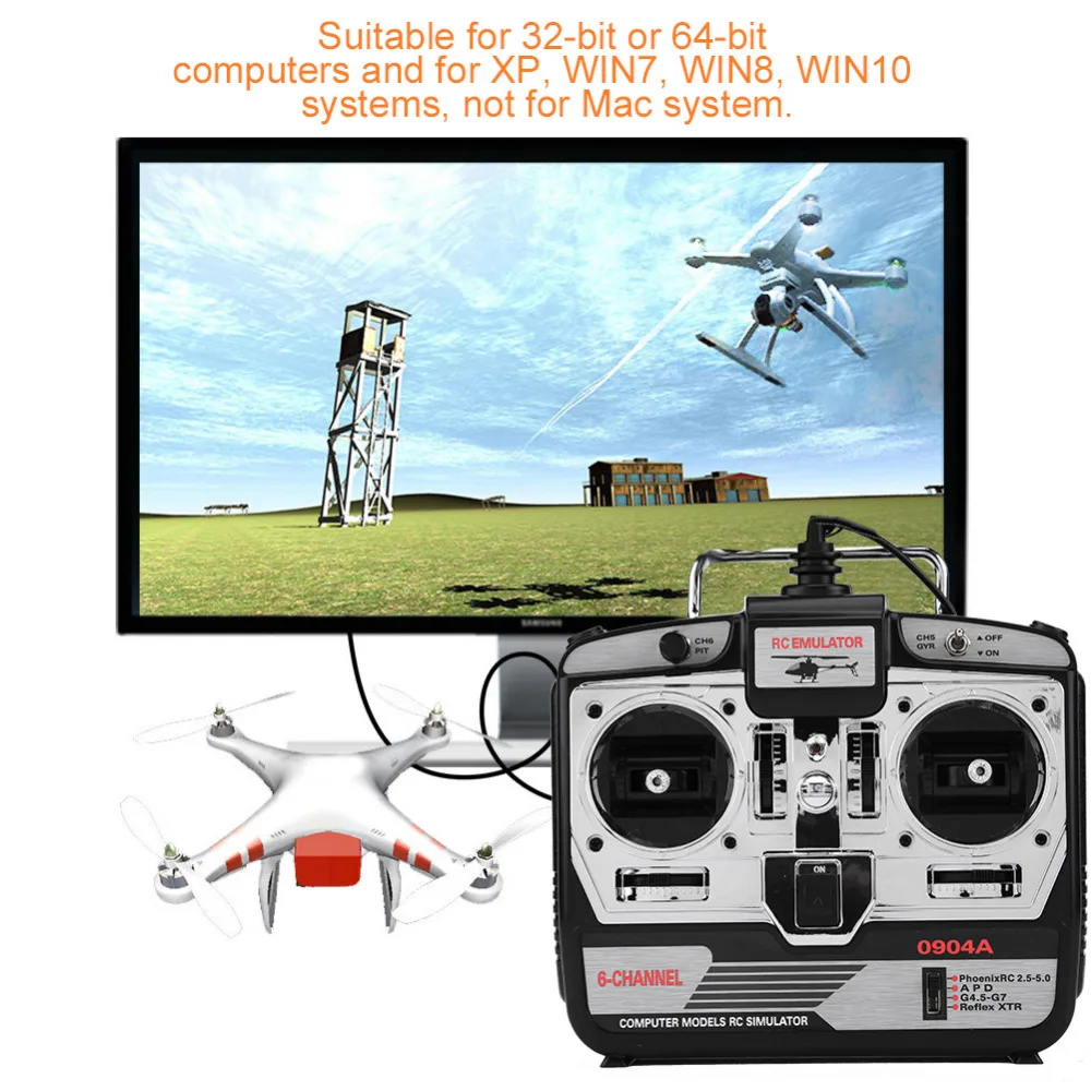 DTXMX 6CH RC симулятор полета поддержка реального RF7 G7 Phoenix 5 0 XTR вертолет с