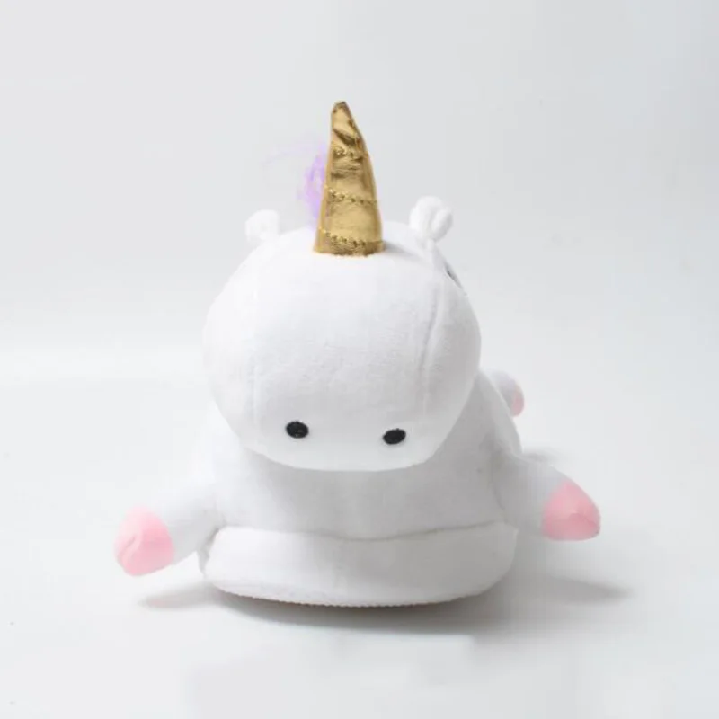 2018 милые зимние домашние тапочки Chausson Licorne белая обувь женские с единорогом pantuflas