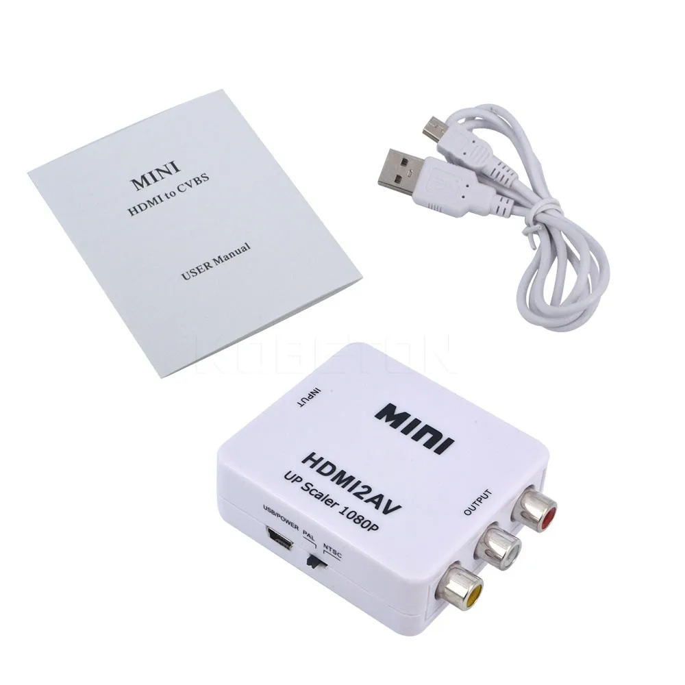Переходник HDMI-совместимый с RCA AV/CVSB L/R мини-преобразователь Аудио и видео HD Box 1080P AV