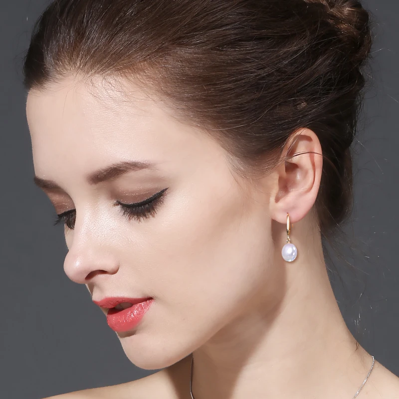 FENASY 18k Gold Earrings Pearl Jewelry 18K Pendant Necklaces &amp For Lovers Send S925 Silver | Украшения и аксессуары